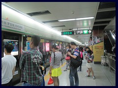 The metro is very modern with glass walls with automatic doors at all stations. The trains and stations are air conditioned and the security very high; you have to scan your bag any time you enter the train area. It can be complicated to buy a day card if you don't speak Cantonese, but once you have it after a lot of misunderstandings, it is very easy and extremely cheap to travel anywhere in the city.  Line 1 covers most of Shenzhen's most importants sights.